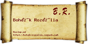 Bohák Rozália névjegykártya
